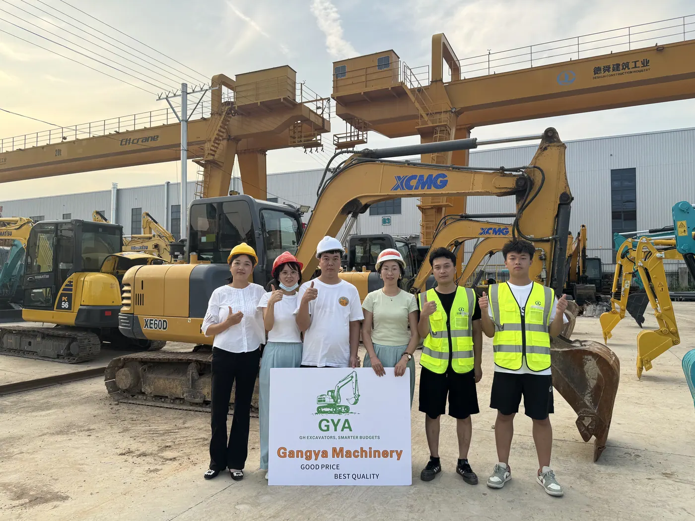 The Anhui Gangya export team at the machine yard in Hefei, China